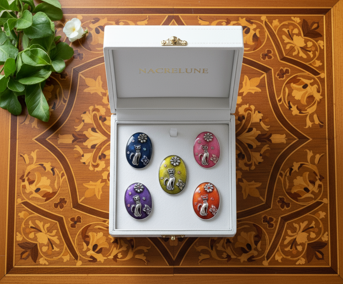 Pendentif en forme de chat, choisissez votre couleur nacrelune.com collier