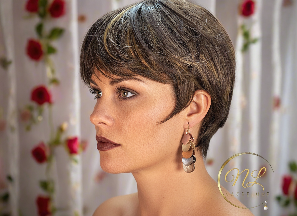 Boucles d’oreille en pastilles de nacre NACRELUNE boucles d'oreille