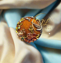 Pendentif en émail fleur, choisissez votre couleur Orange nacrelune.com pendentif