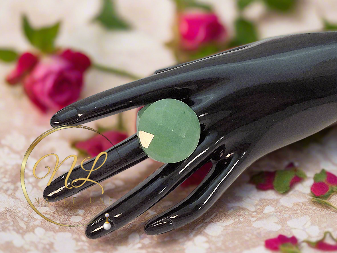 Bague en amazonite naturelle