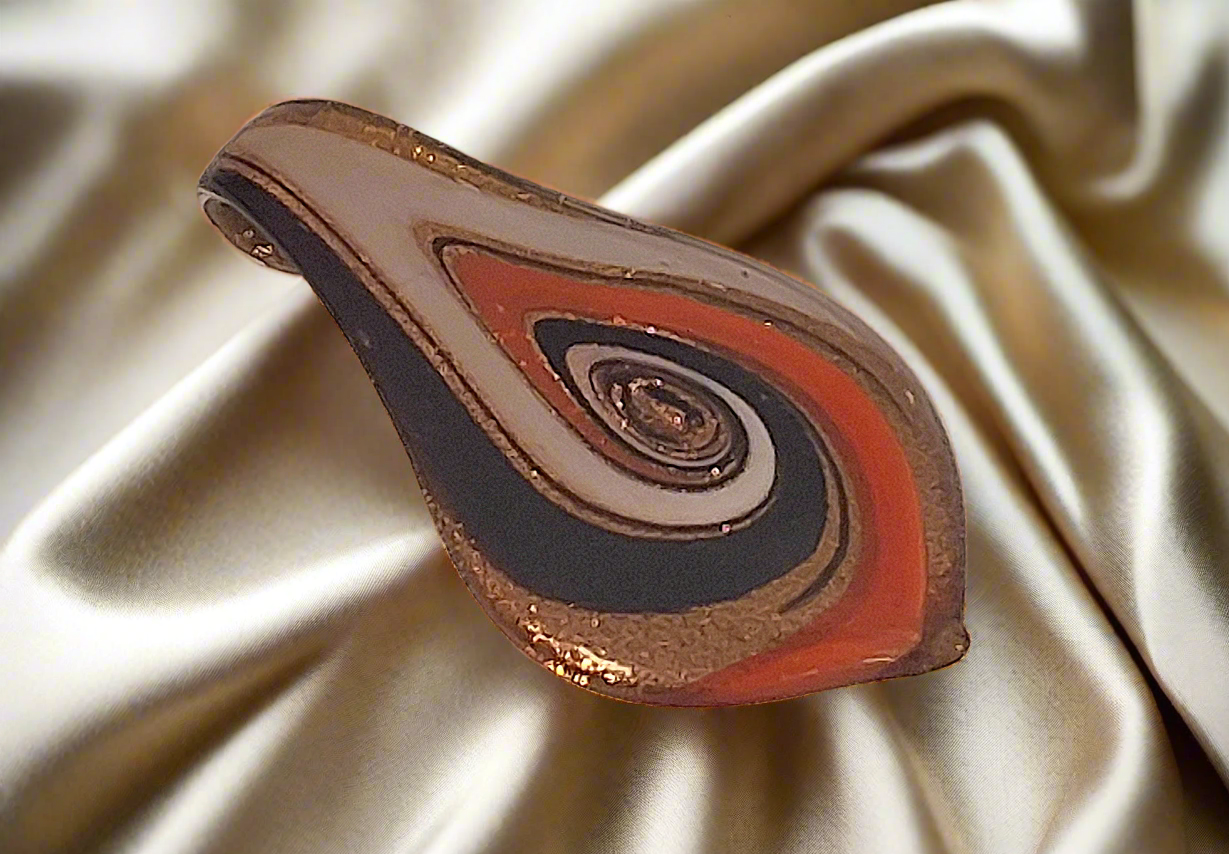 Pendentif en verre artistique coloré Noir nacrelune.com pendentif