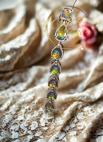 Bracelet en argent avec topazes taillées traitées mystique
