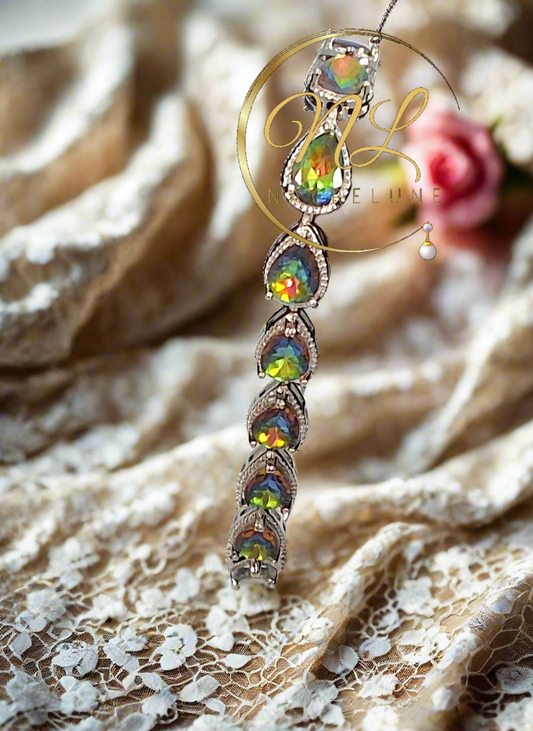 Bracelet en argent avec topazes taillées traitées mystique
