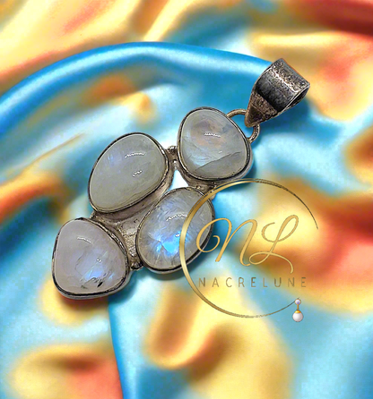 Pendentif en argent 925 avec pierres de lune