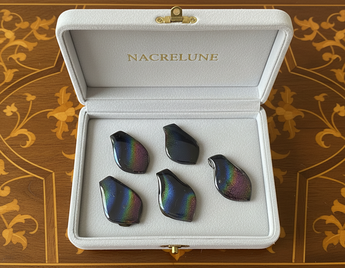 Pendentif en verre aux reflets multicolores nacrelune.com pendentif