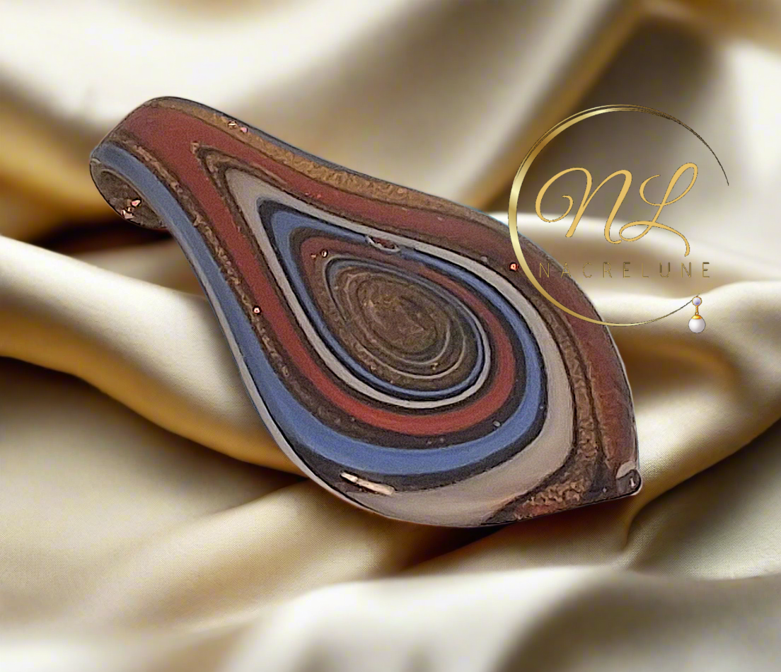 Pendentif en verre artistique coloré Mauve nacrelune.com pendentif