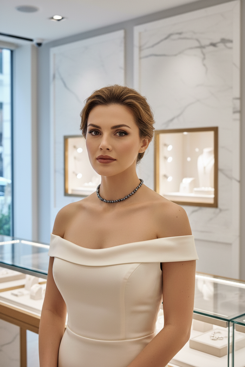 Collier perles de culture – Blanc, Noir ou Rose saumon | NACRELUNE NACRELUNE collier