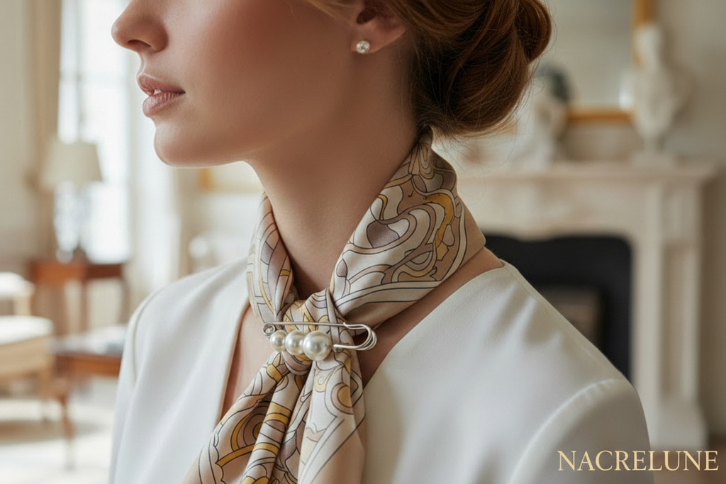 Broche Perles d'Imitation | Bijou Fantaisie Élégant | NACRELUNE nacrelune.com broche