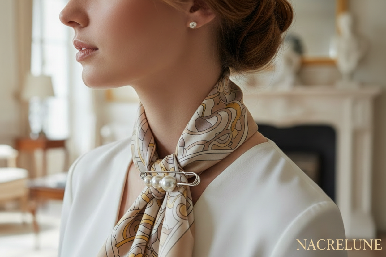 Broche Perles d'Imitation | Bijou Fantaisie Élégant | NACRELUNE nacrelune.com broche