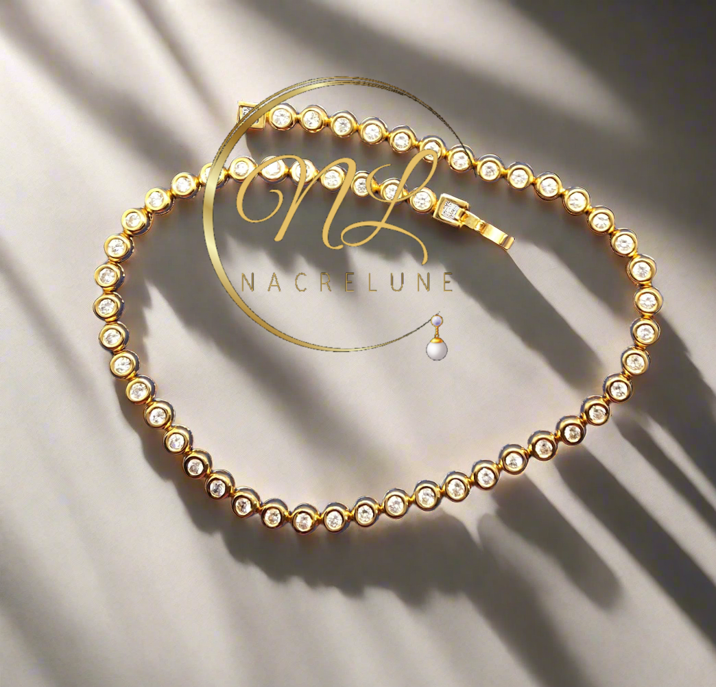 Collier zirconium imitation rivière de diamants nacrelune.com collier