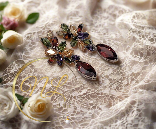 Grandes boucles zirconia multicolores