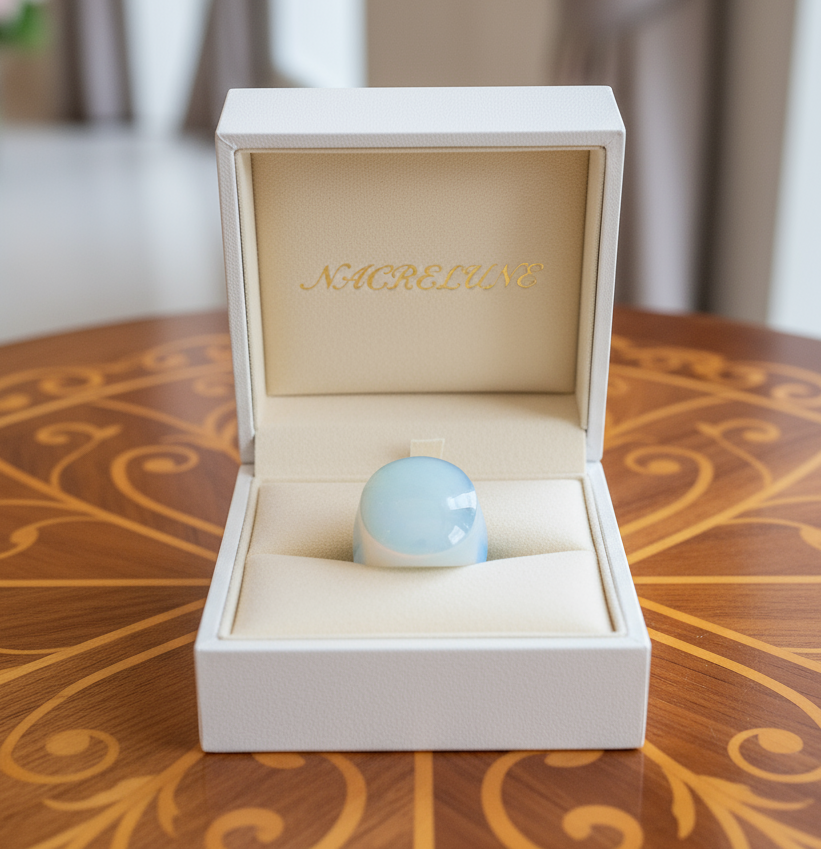 Bague en opalite naturelle 56 NACRELUNE Bague
