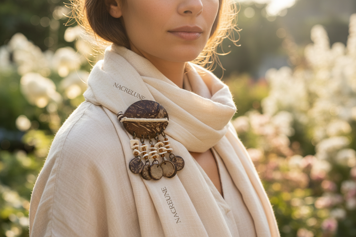 Broche Style Bohème | Bijou Fantaisie Naturel & Artisanal | NACRELUNE nacrelune.com broche