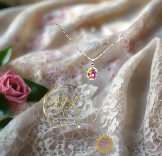 Pendentif en argent avec topaze traitée mystique