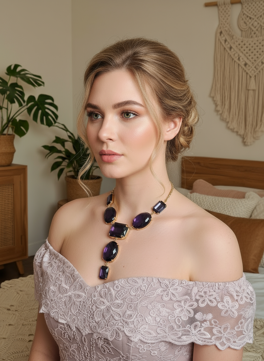 Parure en gros strass colorés : choisir le modèle NACRELUNE parure