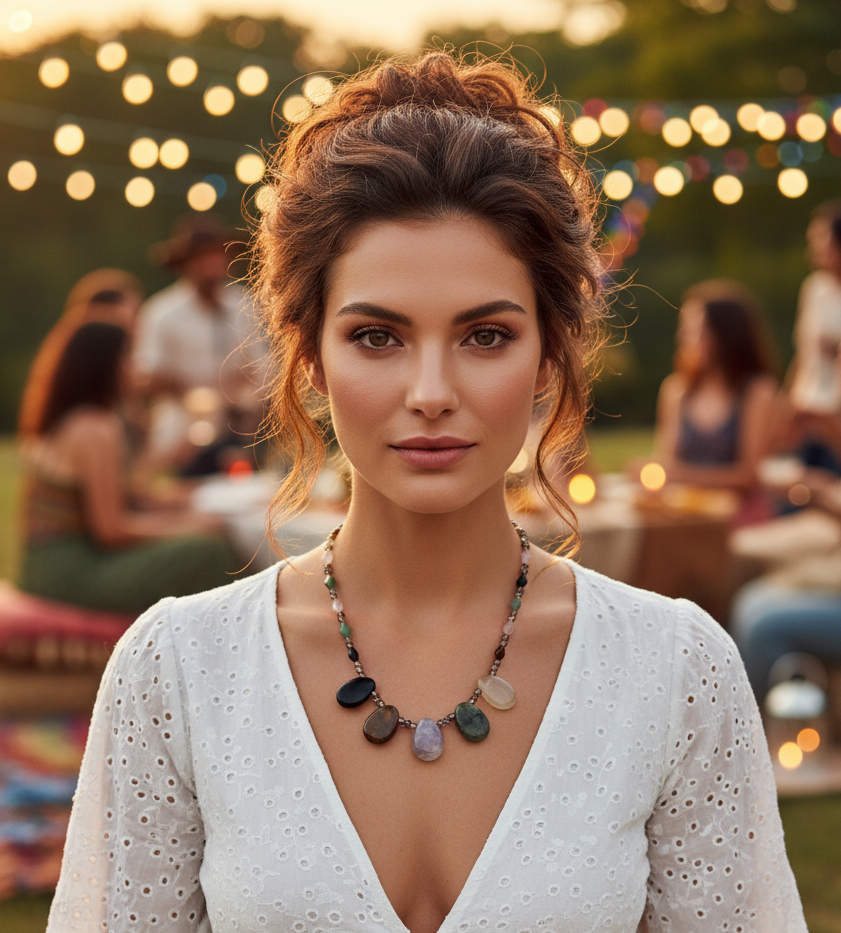 Collier de pierres naturelles semi précieuses nacrelune.com collier