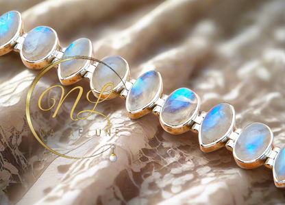 Bracelet en argent et pierres de lune