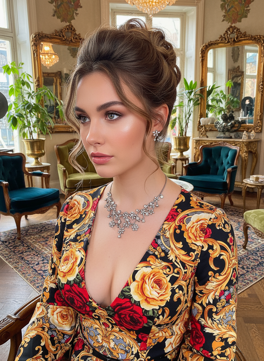 Parure en strass sophistiquée NACRELUNE parure