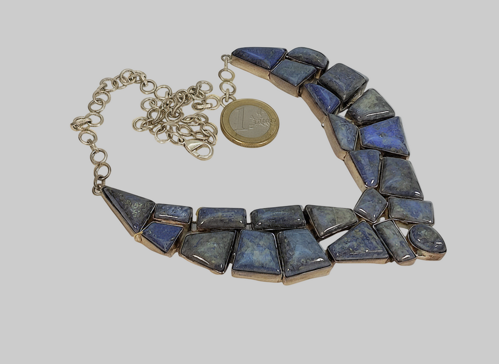 Collier en argent 925 et lapis lazuli nacrelune.com collier