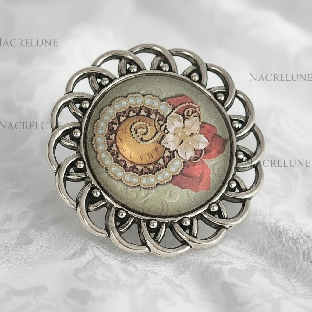 Broche camée de style steampunk NACRELUNE broche