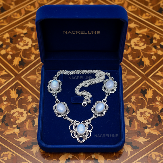 Collier en argent avec pierres de lune NACRELUNE collier