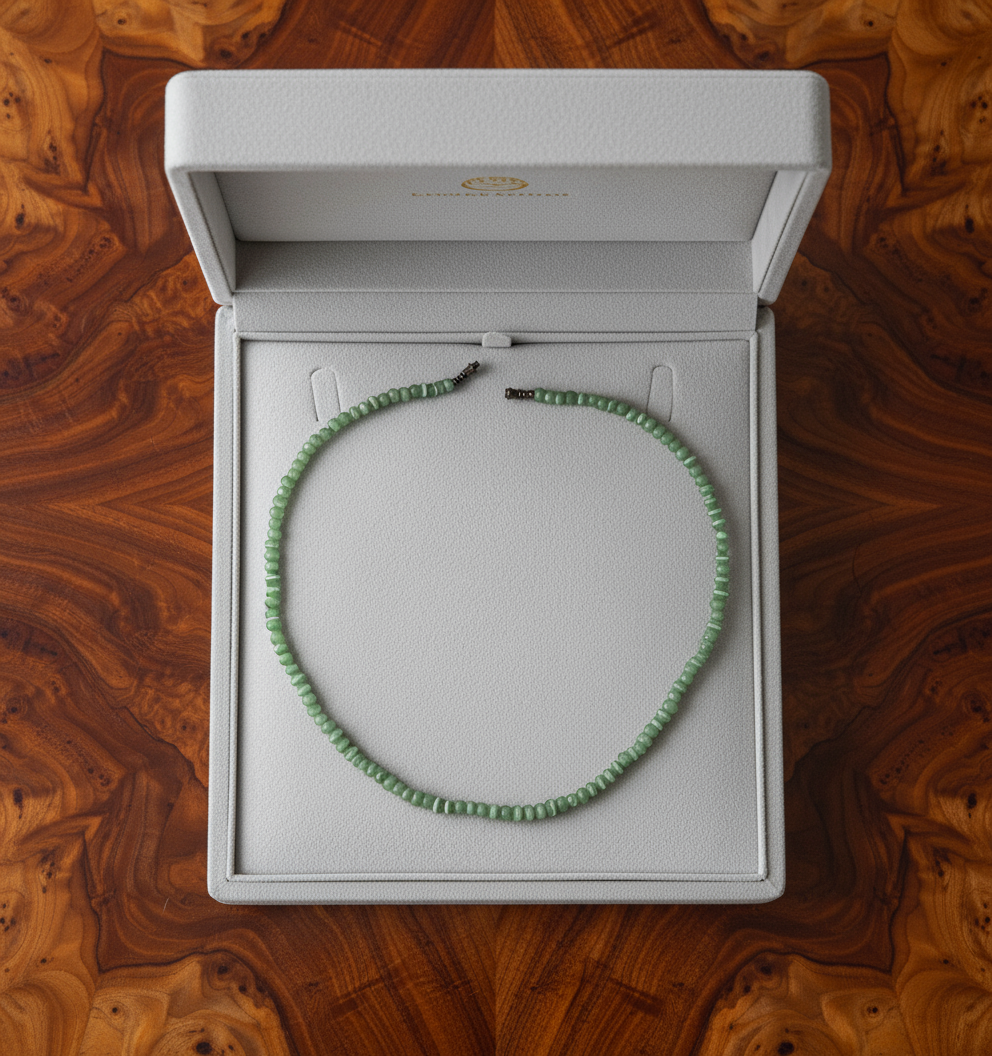 collier en oeil de chat vert clair NACRELUNE collier