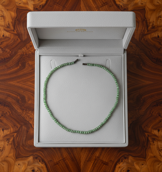 collier en oeil de chat vert clair NACRELUNE collier