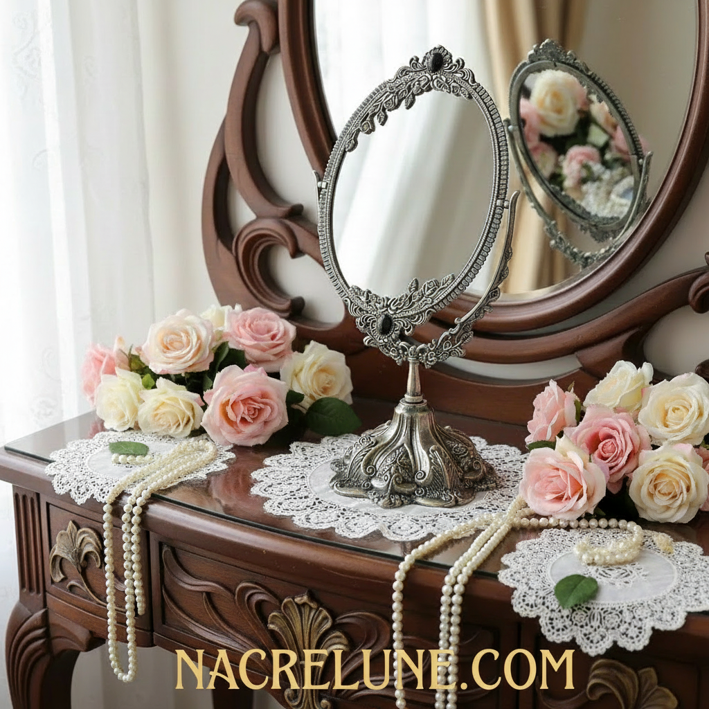 Miroir style vintage pour la coiffeuse nacrelune.com accessoires