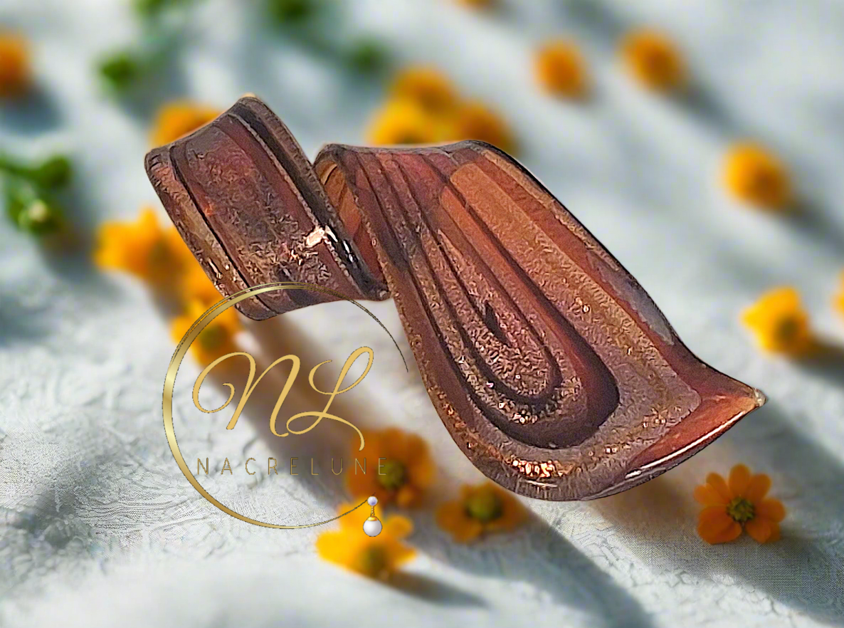 Grand pendentif en verre multicolore Orange nacrelune.com pendentif