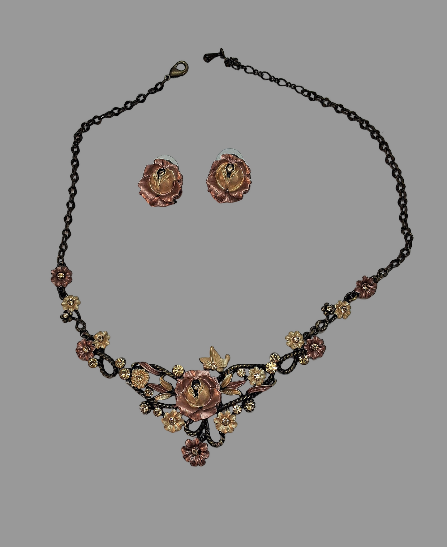 Parure de fleurs en émail NACRELUNE parure