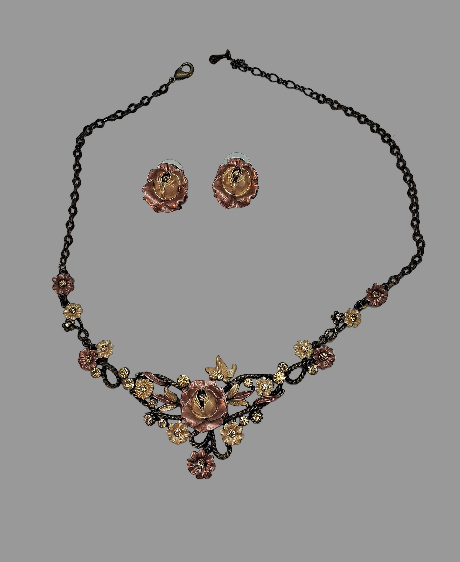 Parure de fleurs en émail NACRELUNE parure