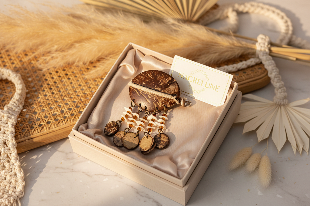 Broche Style Bohème | Bijou Fantaisie Naturel & Artisanal | NACRELUNE nacrelune.com broche