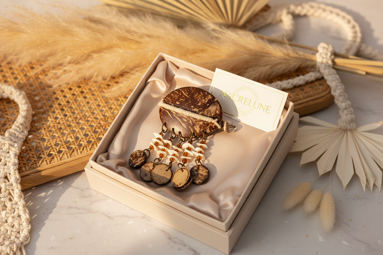 Broche Style Bohème | Bijou Fantaisie Naturel & Artisanal | NACRELUNE nacrelune.com broche
