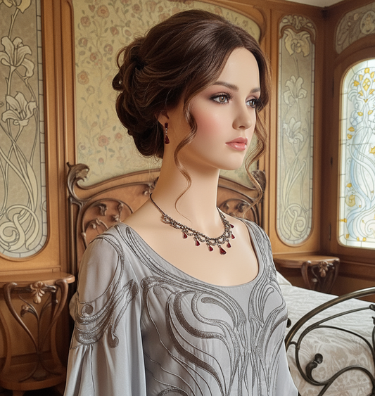 🎃👑Parure en strass rouge et blanc NACRELUNE parure