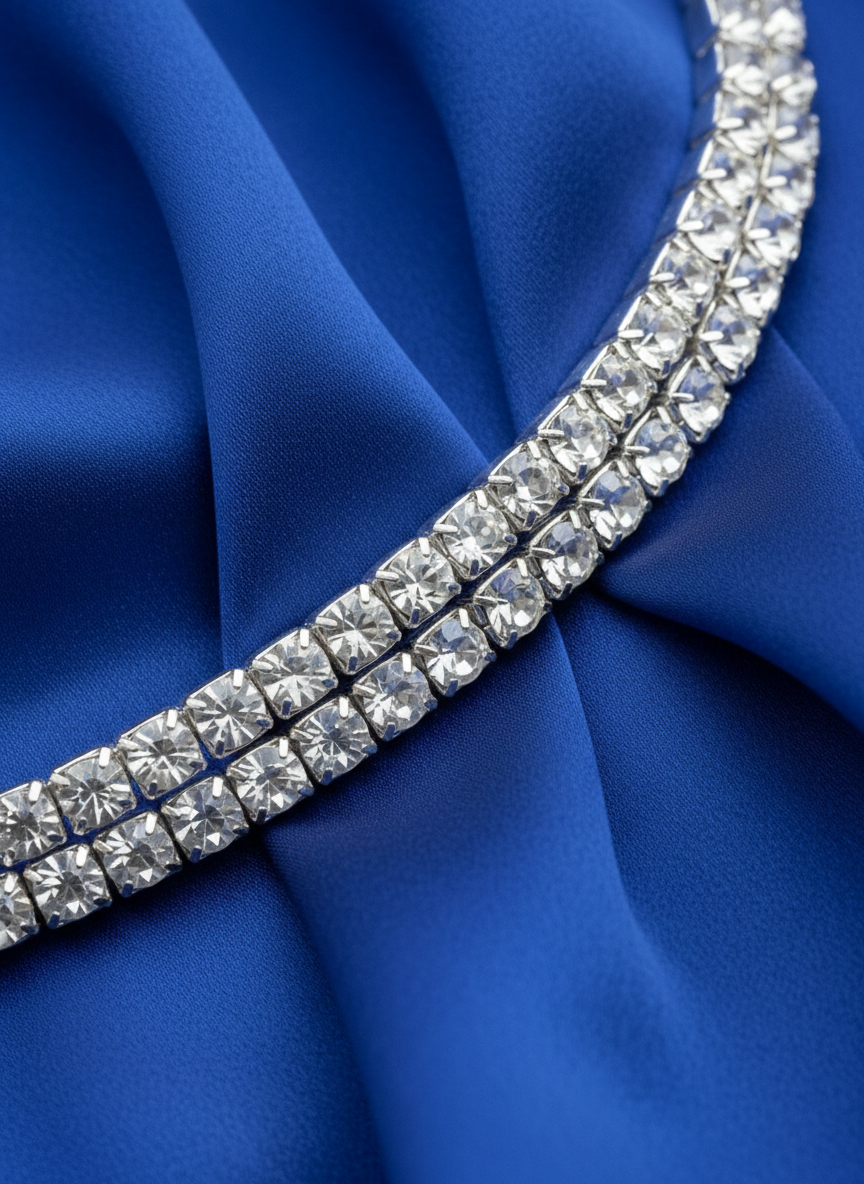 Collier rigide choker en strass NACRELUNE collier