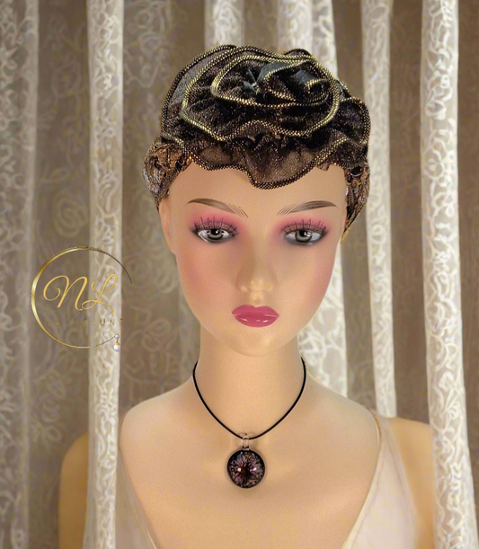 Pendentif en verre fleuri