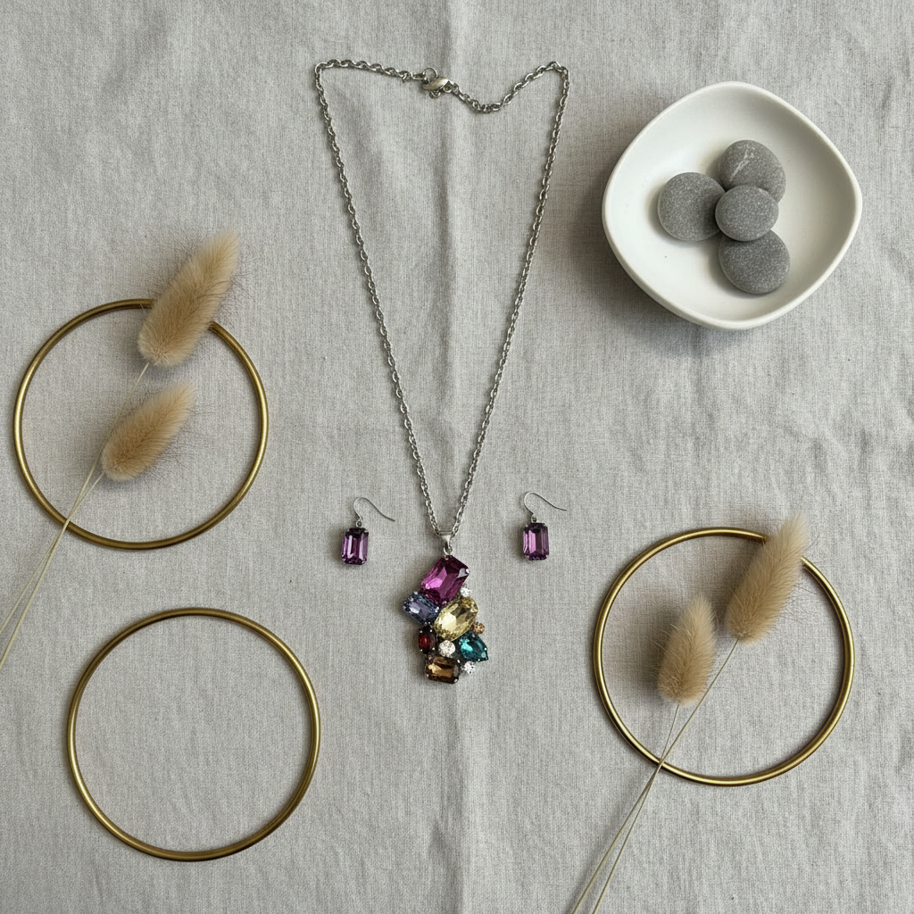 Parure en strass très légère nacrelune.com parure