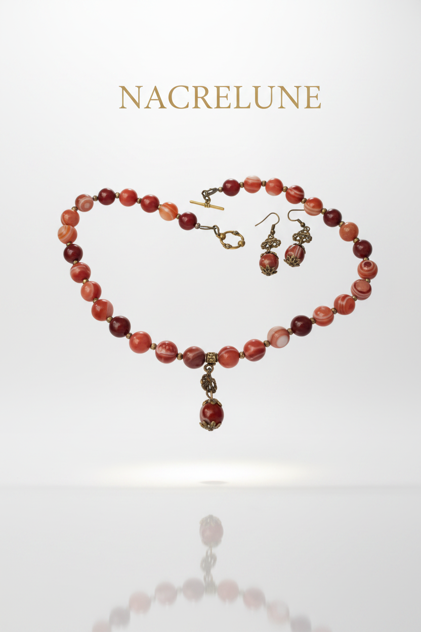 Parure Agate Cornaline - Creativite & Vitalite | NACRELUNE NACRELUNE parure