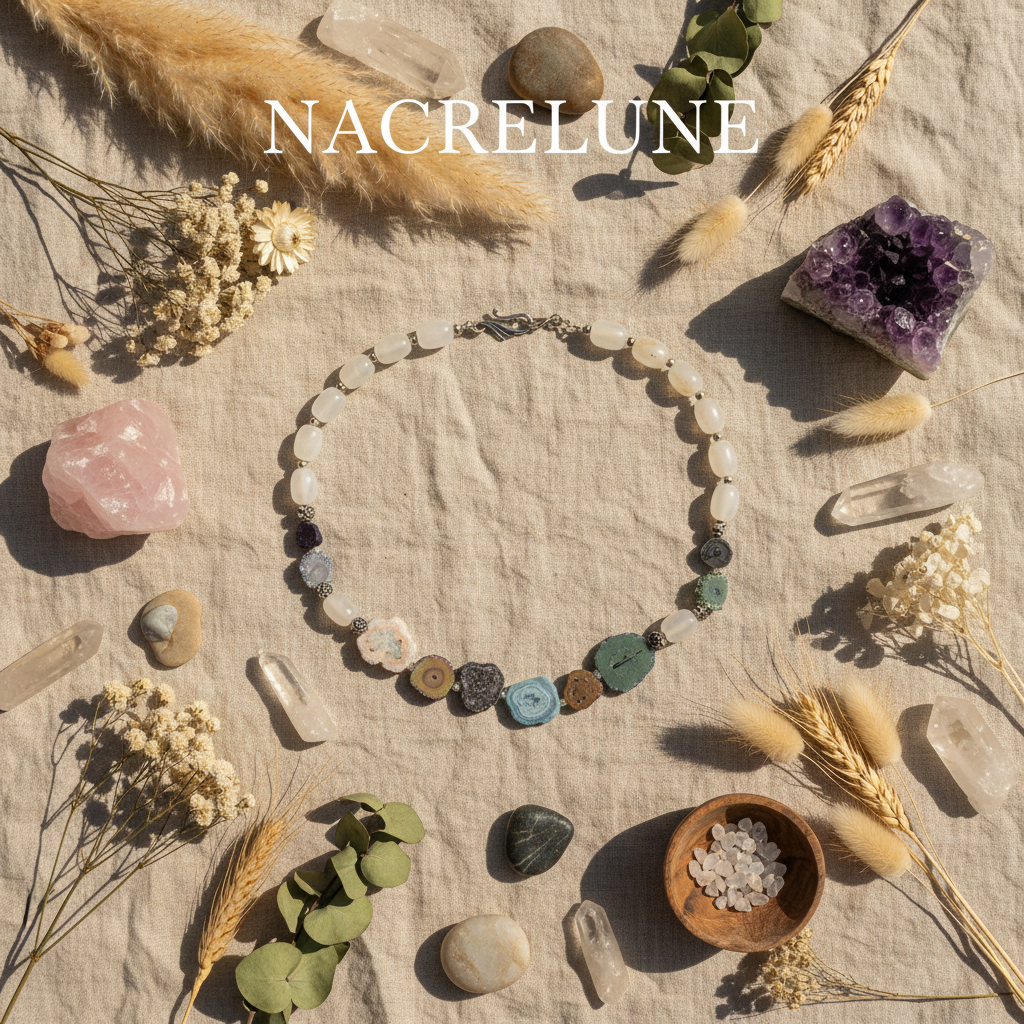 Collier Pierres Naturelles Semi-Brutes – Bijou Lithothérapie | NACRELUNE nacrelune.com collier