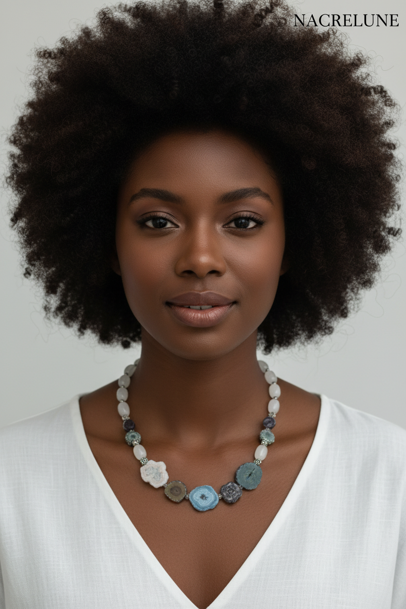Collier Pierres Naturelles Semi-Brutes – Bijou Lithothérapie | NACRELUNE nacrelune.com collier