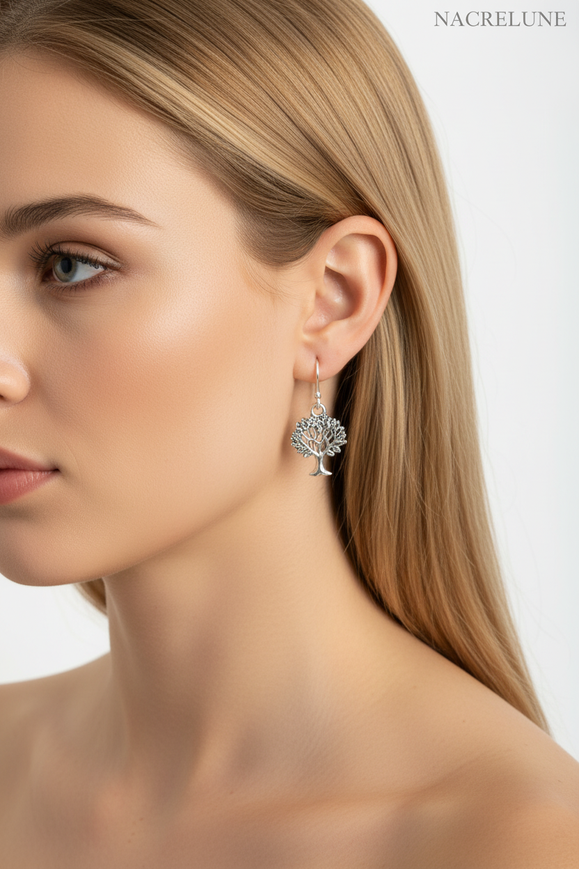 Boucles d'oreille arbre en été – Bijou nature & éclat estival nacrelune.com boucles d'oreille