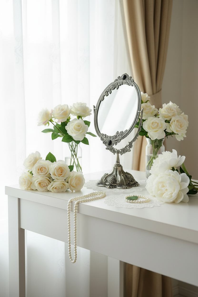 Miroir style vintage pour la coiffeuse nacrelune.com accessoires