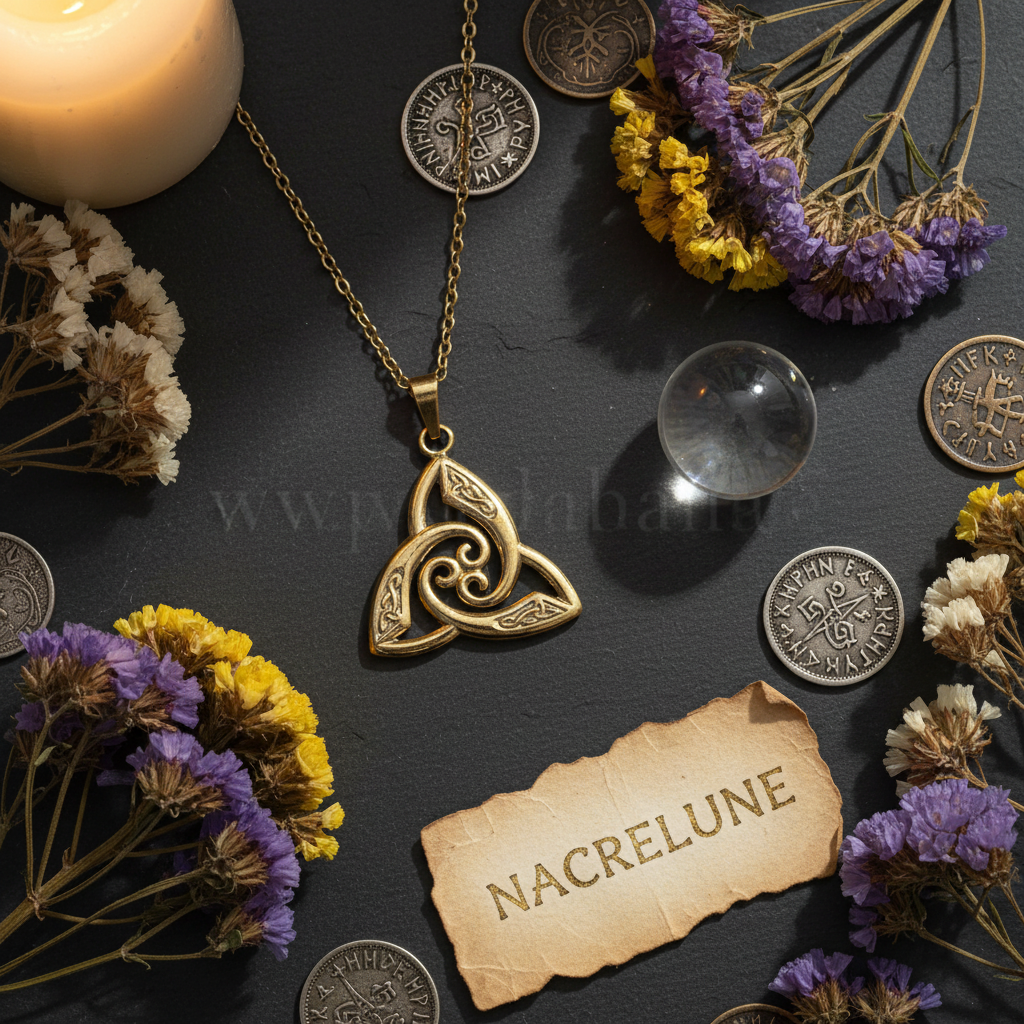 Pendentif Triskel Viking – Nœud Triquetra Plaqué Or | NACRELUNE NACRELUNE pendentif