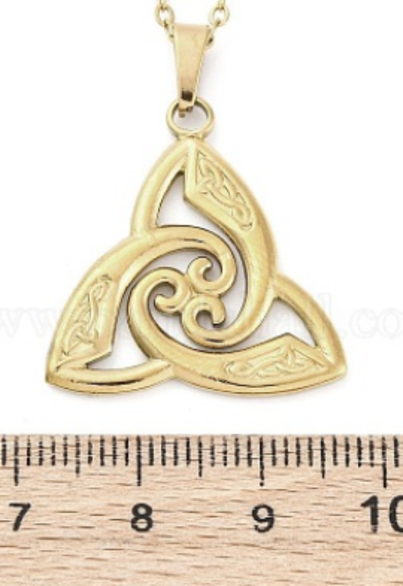 Pendentif Triskel Viking – Nœud Triquetra Plaqué Or | NACRELUNE NACRELUNE pendentif