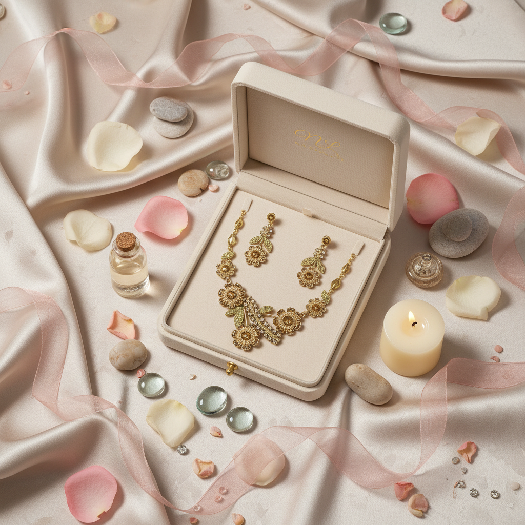 Parure en strass grandes marguerites : choisissez votre couleur Beige nacrelune.com parure