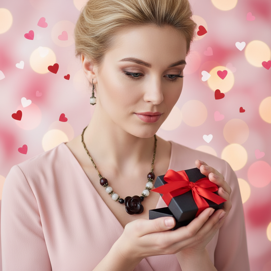 Parure en perles d'agates avec fleur en agate sculptée nacrelune.com parure