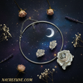 Parure roses anglaises en métal émaillé nacrelune.com parure