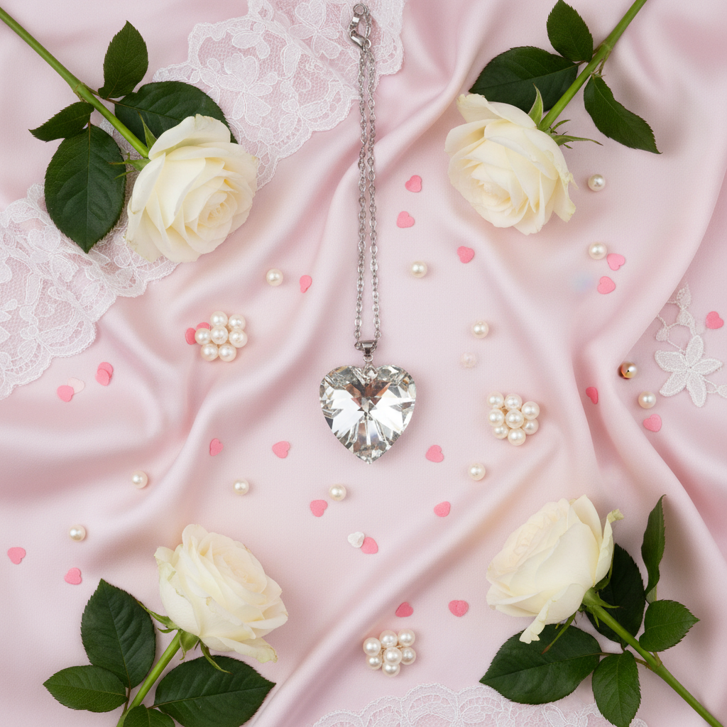 Pendentif coeur en cristal : choisissez votre couleur Blanc nacrelune.com pendentif