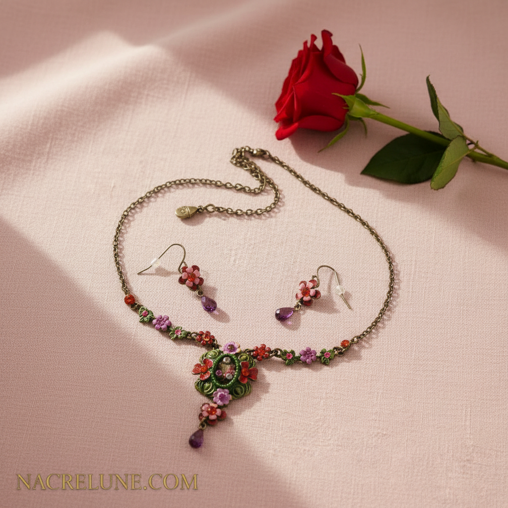 Parure fleurs nacrelune.com parure