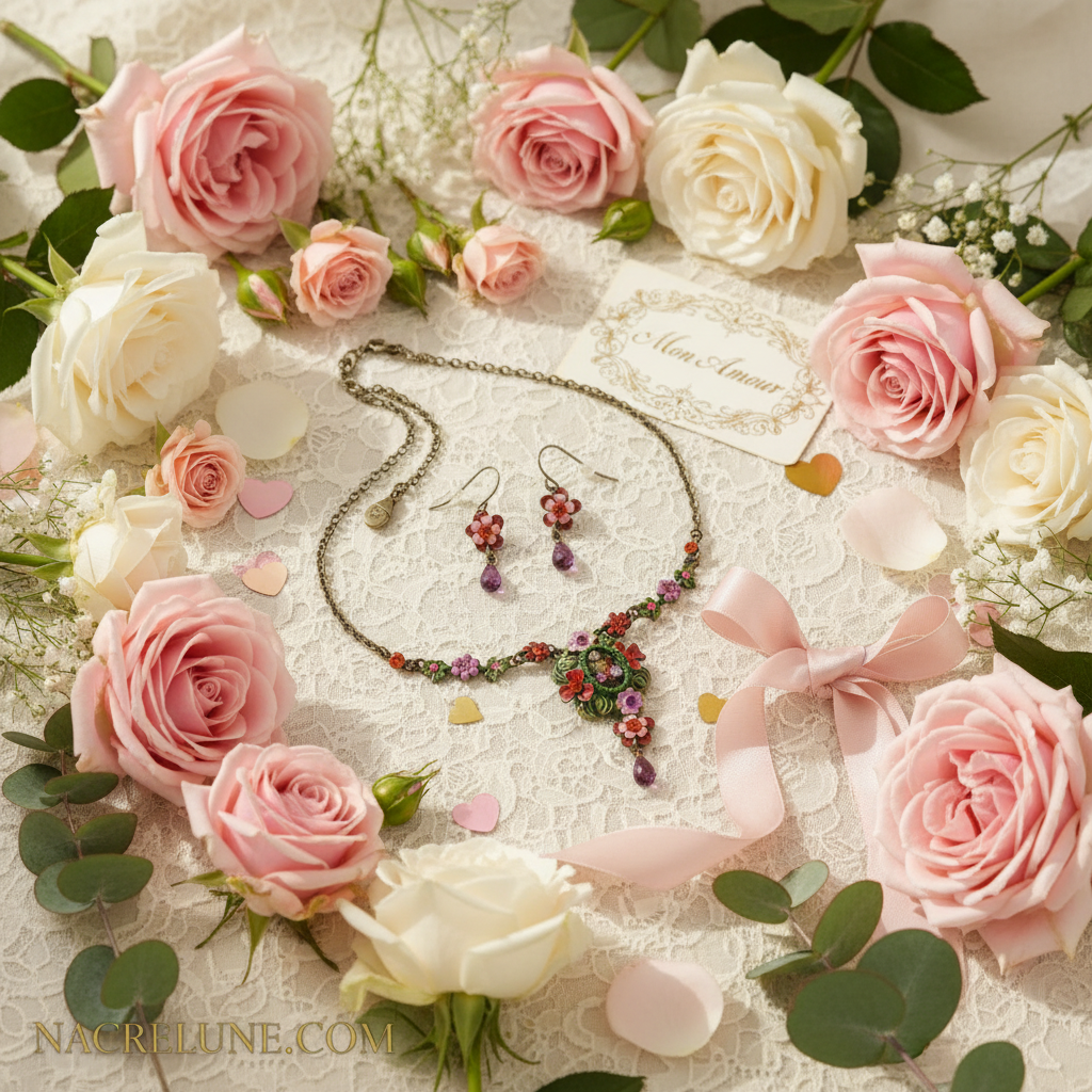 Parure fleurs nacrelune.com parure